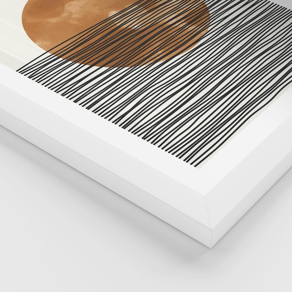 Plakat w ramie 40x50 - Okrąg Mocy - boho obraz, geometria - rama biała