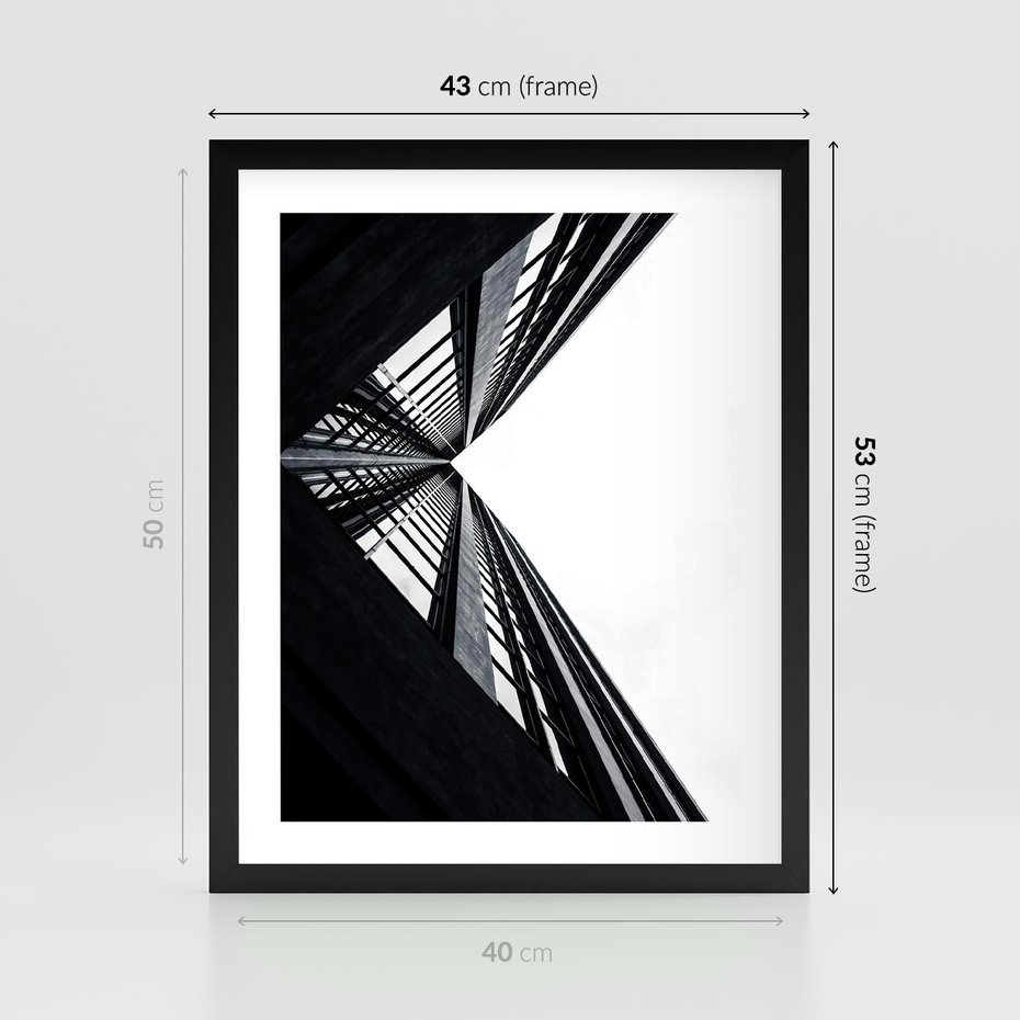 Plakat w ramie 40x50 - Nowoczesność w Linii - architektura, proste linie - rama czarna