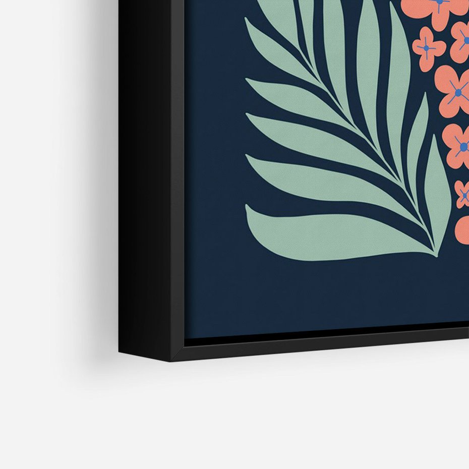 Obraz w ramie 50x70 - Granatowa Noc - granatowe tło, abstrajcyjna ćma - rama czarna