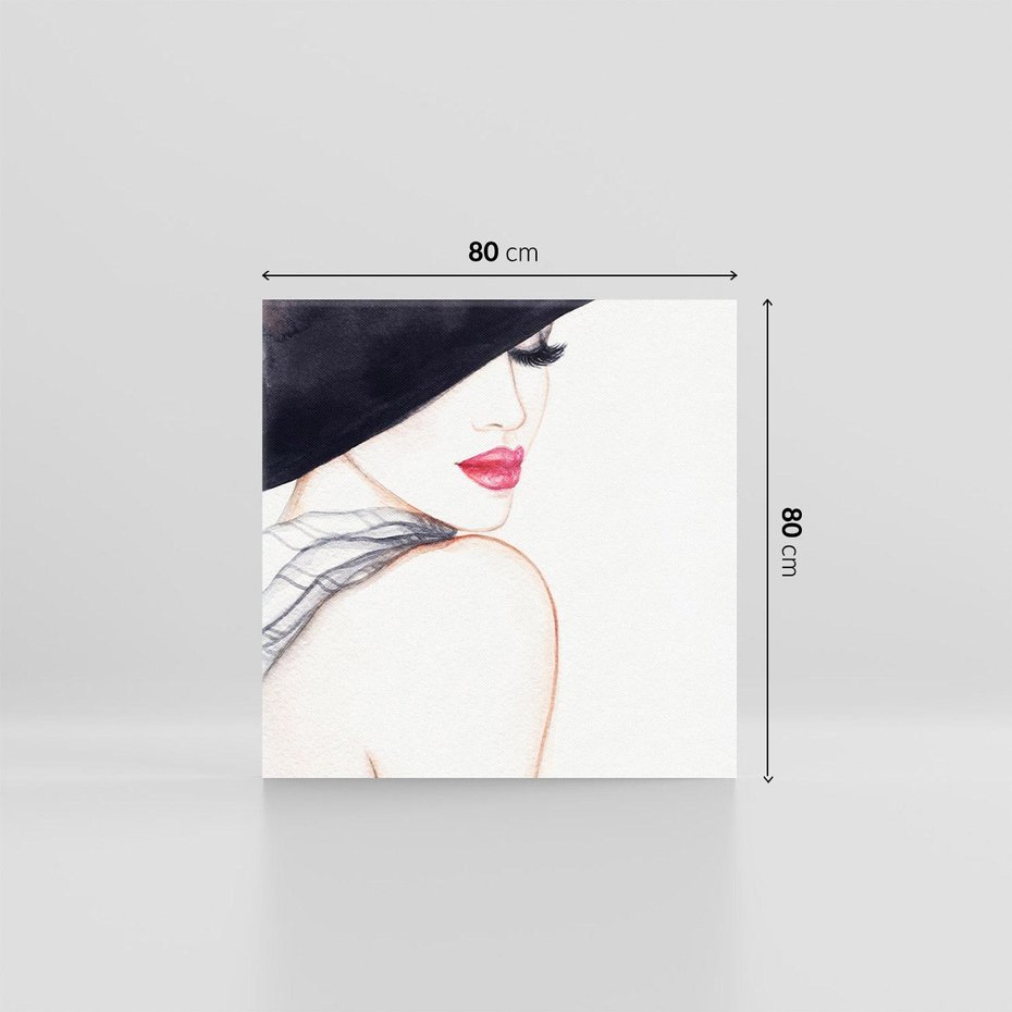 Obraz na płótnie 80x80 - Stylowa Ekspresja - kobieta, moda