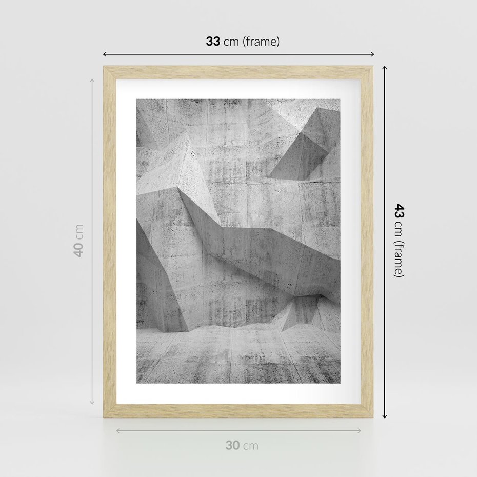 Plakat w ramie 30x40 - Geometryczna harmonia sztuki - geometria, sztuka - rama drewno
