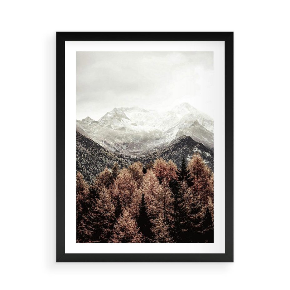 Plakat w ramie 50x70 - Jesienna Przyroda - góry, jesień - rama czarna