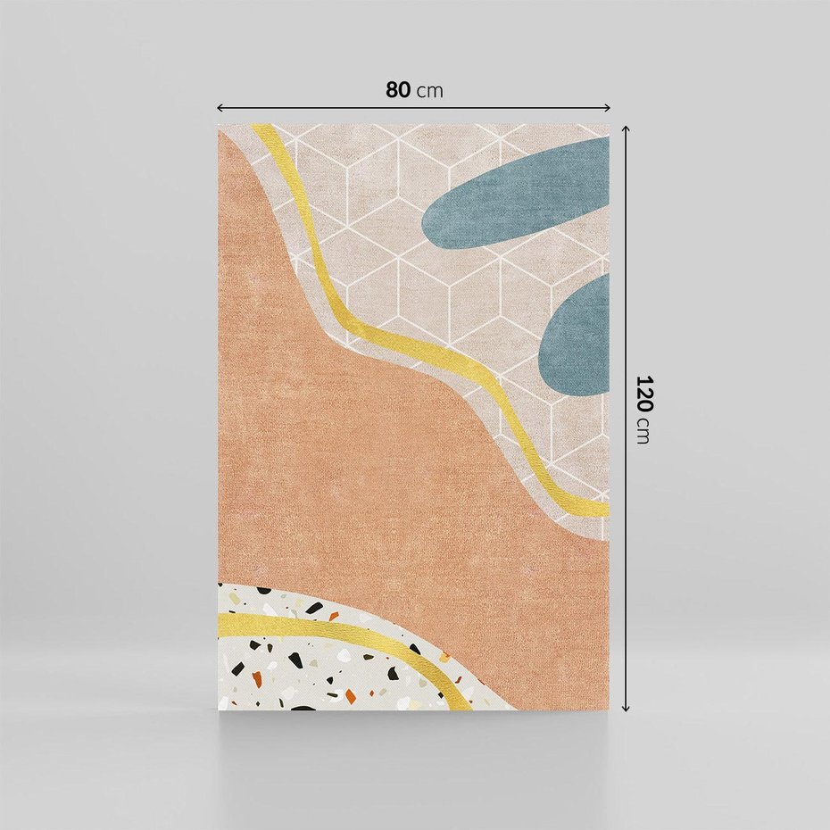 Obraz na płótnie 80x120 - Tańczący w deszczu pigmentów - abstrakcyjne formy, rozlane farby