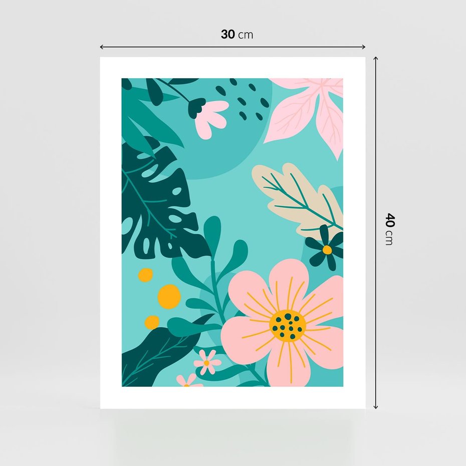 Plakat bez ramy 30x40 - Kwiatowy Impuls - pastelowa kompozycja, kwiaty