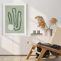 Plakat bez ramy 40x50 - Spokojne Kształty Natury - zielona abstrakcja, zgaszona zieleń