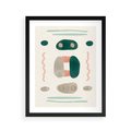 Plakat w ramie 40x50 - Tańczące Kształty Natury - przypadkowe abstrakcyjne wzory, pomarańczowy i zielony - rama czarna