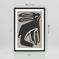 Plakat w ramie 50x70 - Konturujące Struktury - skandynawska sztuka, królik - rama czarna