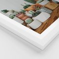 Plakat w ramie 50x70 - Kaktusowa Galeria w Doniczkach - kaktusy w doniczkach, fotografia - rama biała