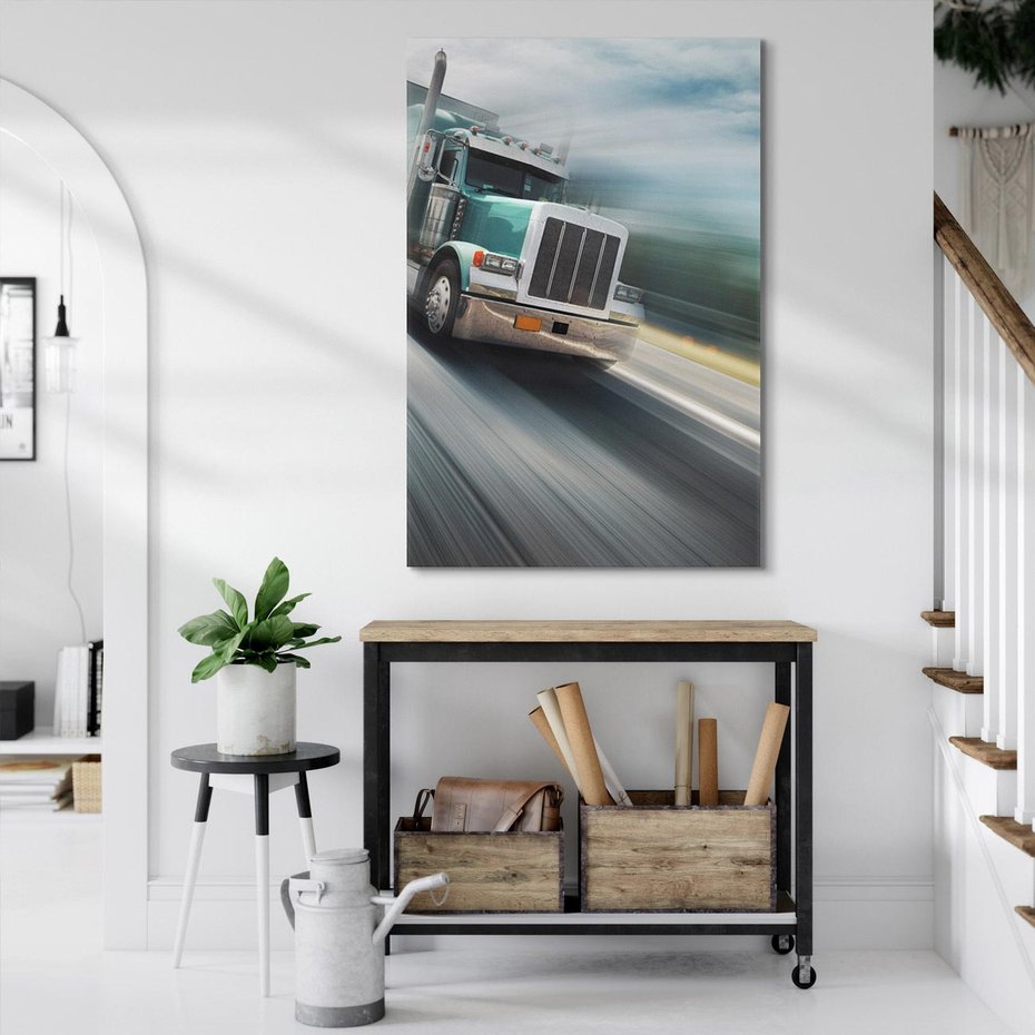 Obraz na płótnie 50x70 - Przez prerię ciężarówką - ciężarówka, USA