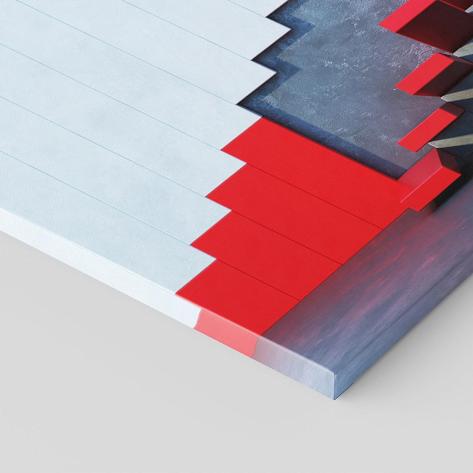 Obraz na płótnie 120x80 - Schody w abstrakcyjnej podróży - schody, abstrakcja