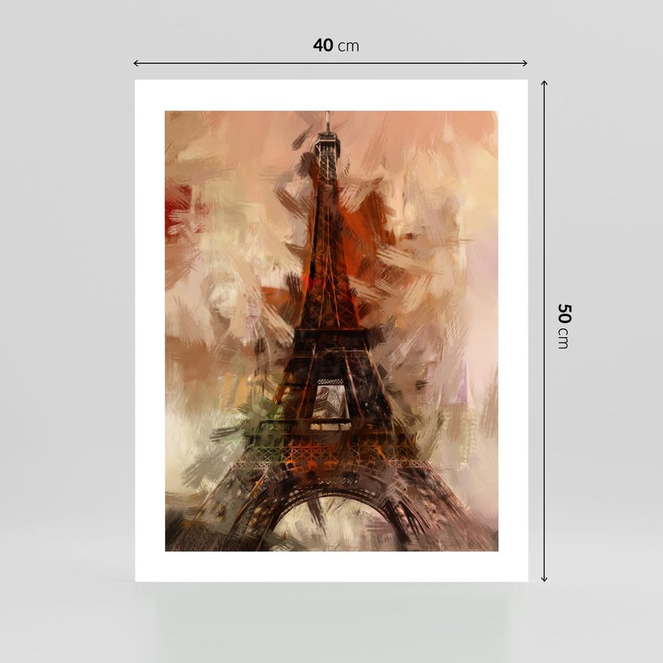 Plakat bez ramy 40x50 - Abstrakcyjna Eiffla - miasto w nowej formie - Eiffla, abstrakcja