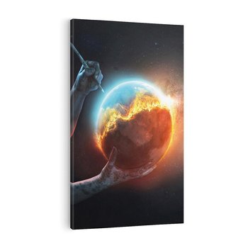 Obraz na płótnie 80x120 - Nieznane przestrzenie - planeta, kosmos
