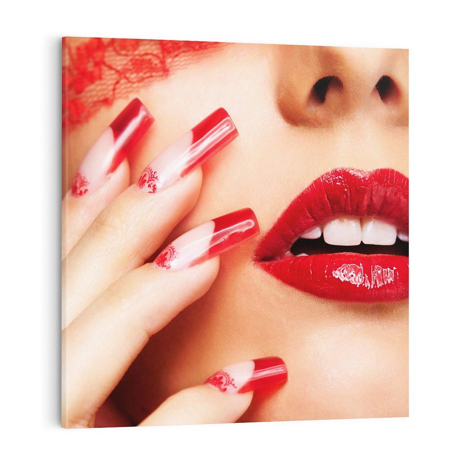 Obraz na płótnie 50x50 - Piękno manicure: kolory i elegancja - paznokcie, manicure