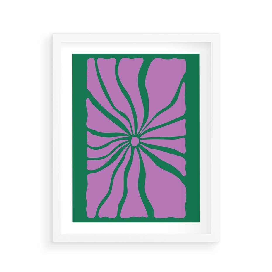 Plakat w ramie 40x50 - Bezczasowe Impresje - abstrakcyjny plakat, boho styl - rama biała