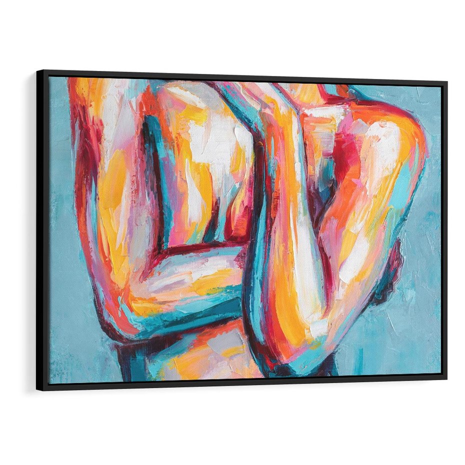 Obraz w ramie 100x70 - Nagie Natchnienie - obraz olejny, naga kobieta - rama czarna