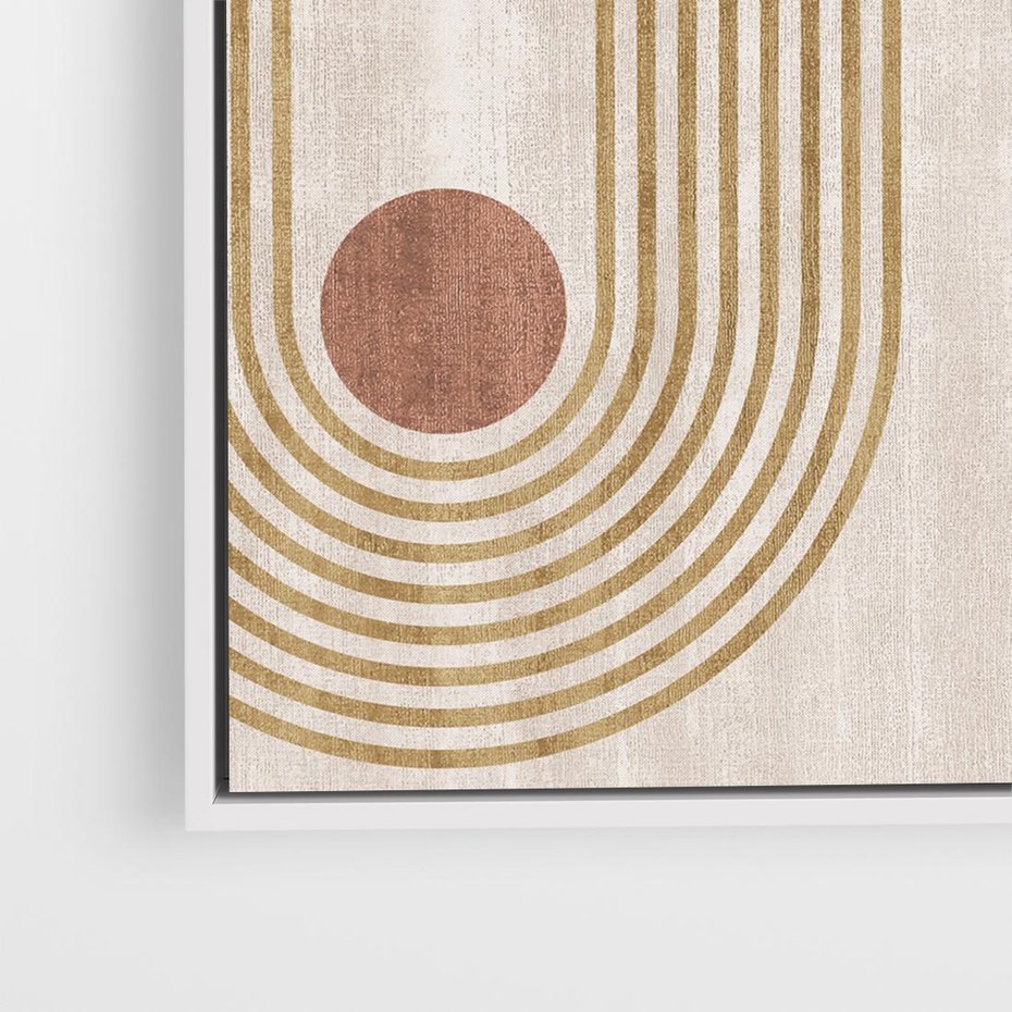 Obraz w ramie 50x50 - Melodia ukrytych snów - retro grafika, styl mid-century - rama biała