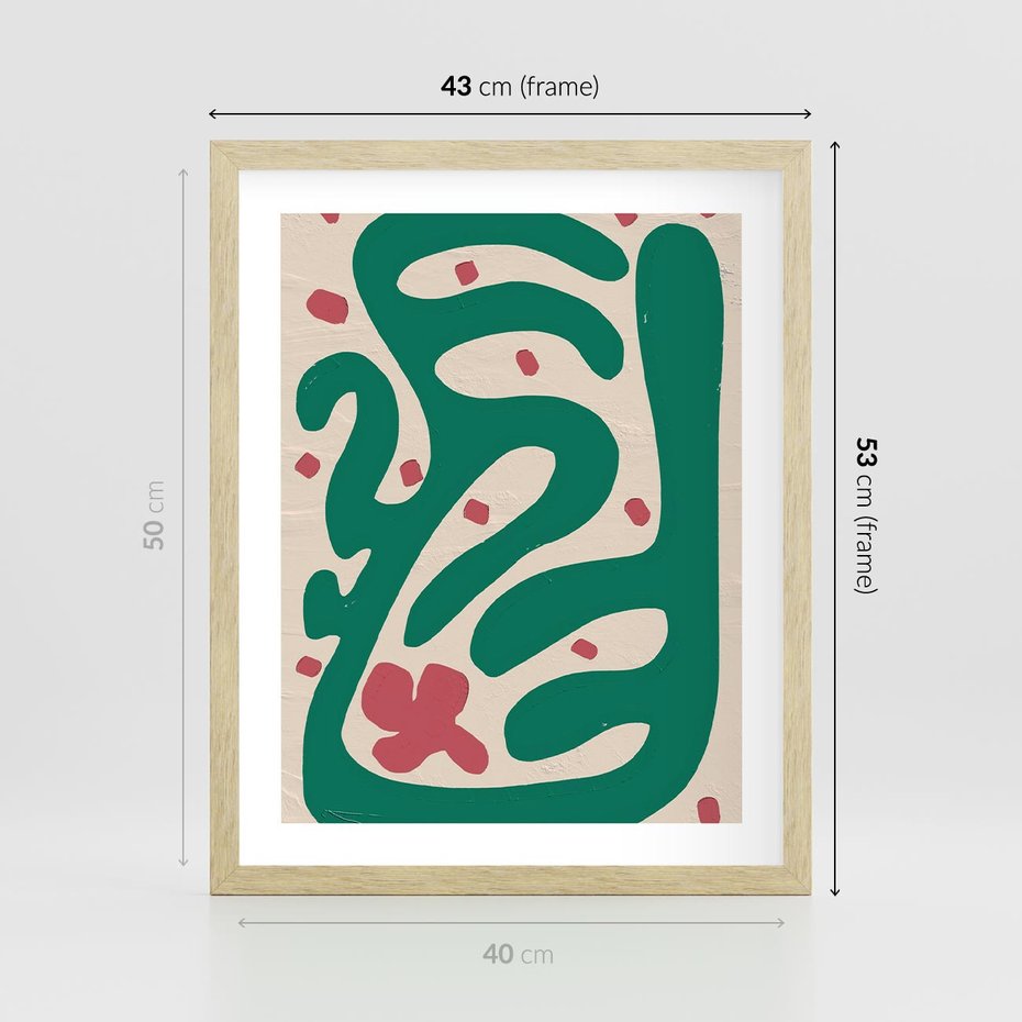 Plakat w ramie 40x50 - Boho Widoki - abstrakcyjny obraz, plakat - rama drewno