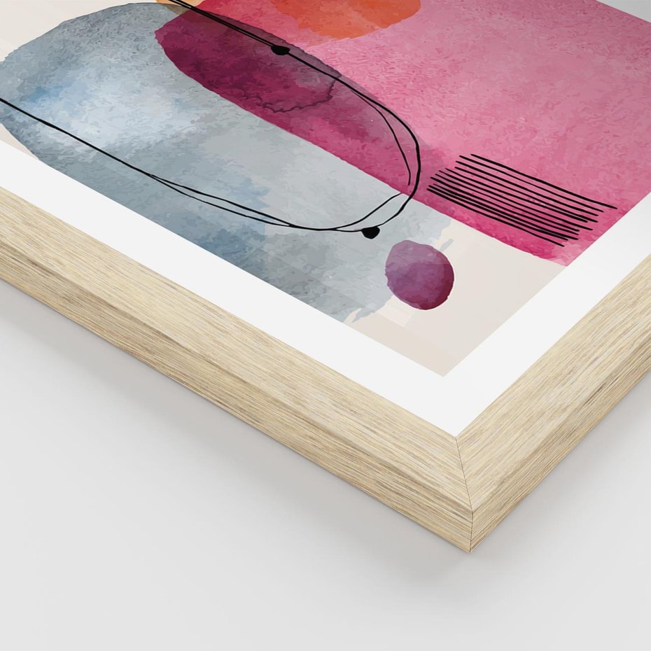 Plakat w ramie 30x40 - Kolorowe Pastelowe Spektrum - kolorowe pastelowe plamy, rozmyte żywe kolory - rama drewno