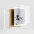 Plakat w ramie 40x50 - Tropikalny Raj: Palmy i Niebo - palmy, niebo - rama biała