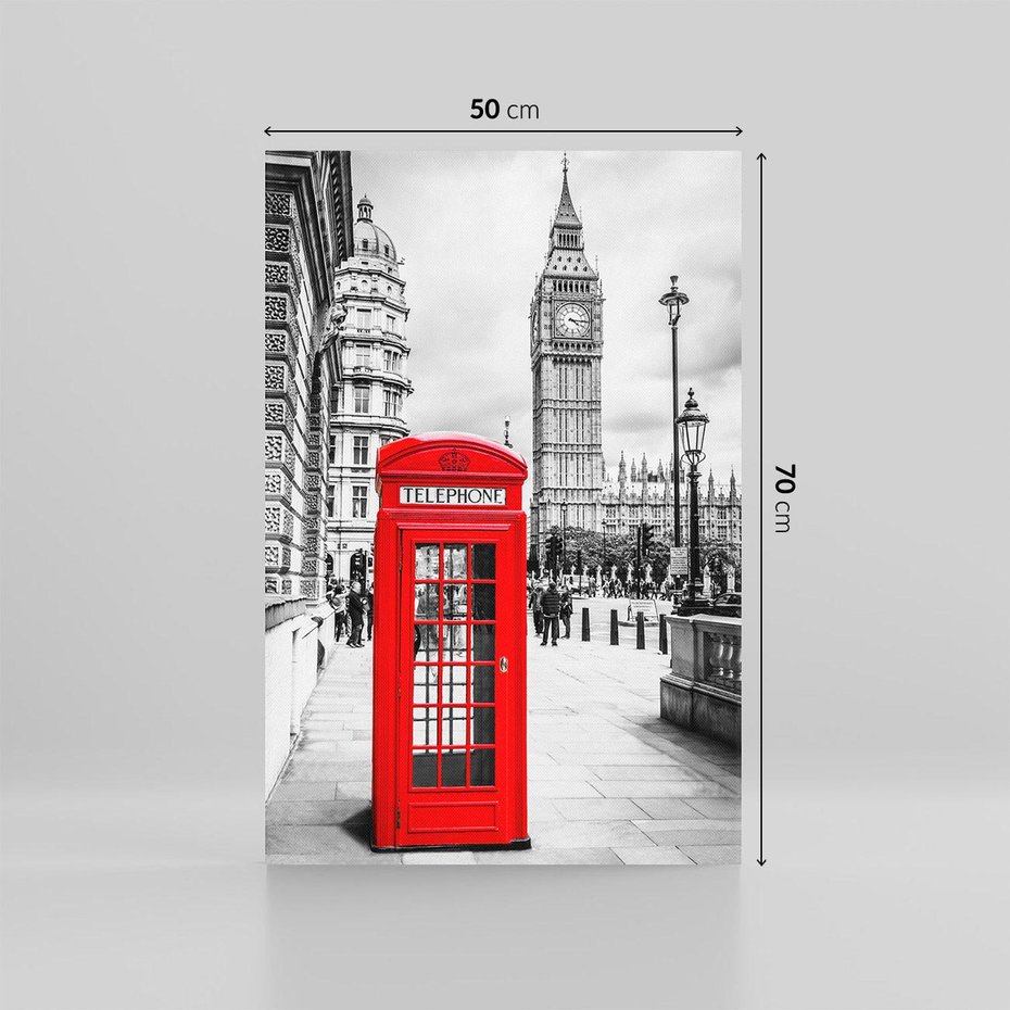 Obraz na płótnie 50x70 - Ikoniczna budka w Londynie - Londyn, budka