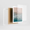 Plakat w ramie 40x50 - Turkusowe Uroki - niebieskie turkusowe morze, plaża - rama biała