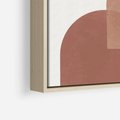 Obraz w ramie 50x50 - Harmonijne Widoki - abstrakcyjne geometryczne kształty, odcienie brązu i beżu - rama drewno