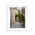 Plakat w ramie 30x40 - Ścieżka W Nieskończoność - uliczka, perspektywa - rama biała