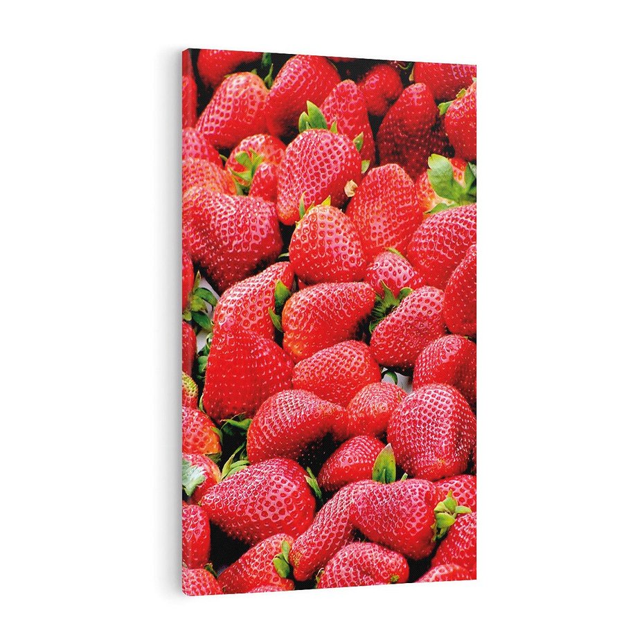 Obraz na płótnie 80x120 - Truskawki Czerwone Kropki Uczuć - truskawki, owoce