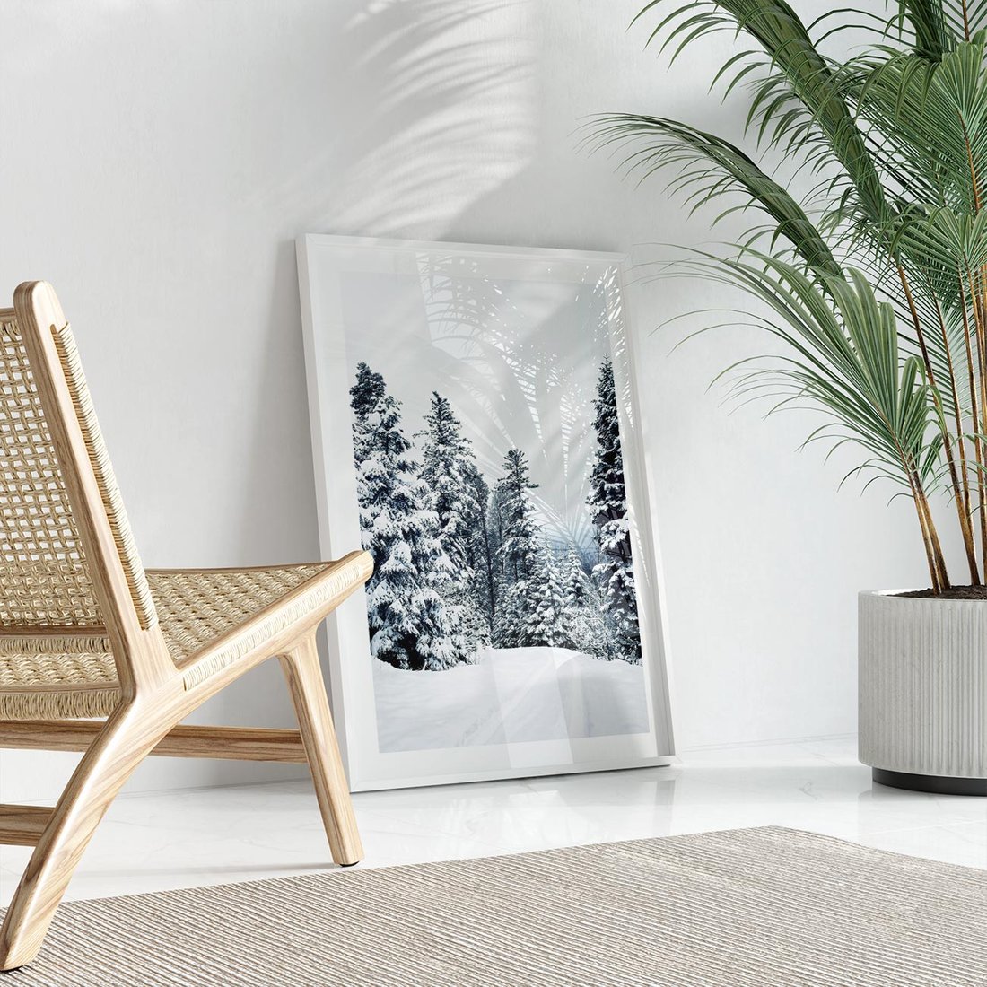Plakat bez ramy 40x50 - Zimowy Las Pod Kołdrą - las, zima