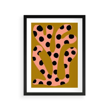 Plakat w ramie 30x40 - Rozkwitająca Wolność Boho - abstrakcyjne boho kształty, dziwne - rama czarna