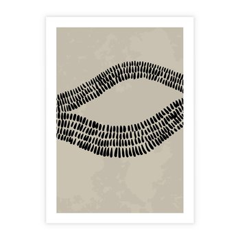 Plakat bez ramy 40x50 - Kontury Ewolucji Materii - boho plakat, czarne kropki kreski