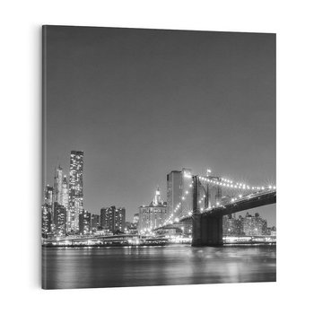Obraz na płótnie 80x80 - Most w nocnym blasku - Nowy Jork, most