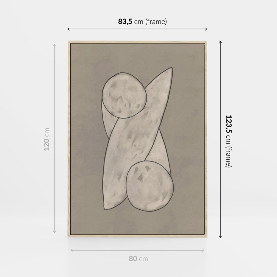 Obraz w ramie 80x120 - Zaklęte Anomalie - nowoczesna geometryczna sztuka, loftowe wnętrze - rama drewno