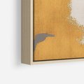 Obraz w ramie 80x120 - Złote Maźnięcia Pędzla - złota abstrakcja, plamy - rama drewno