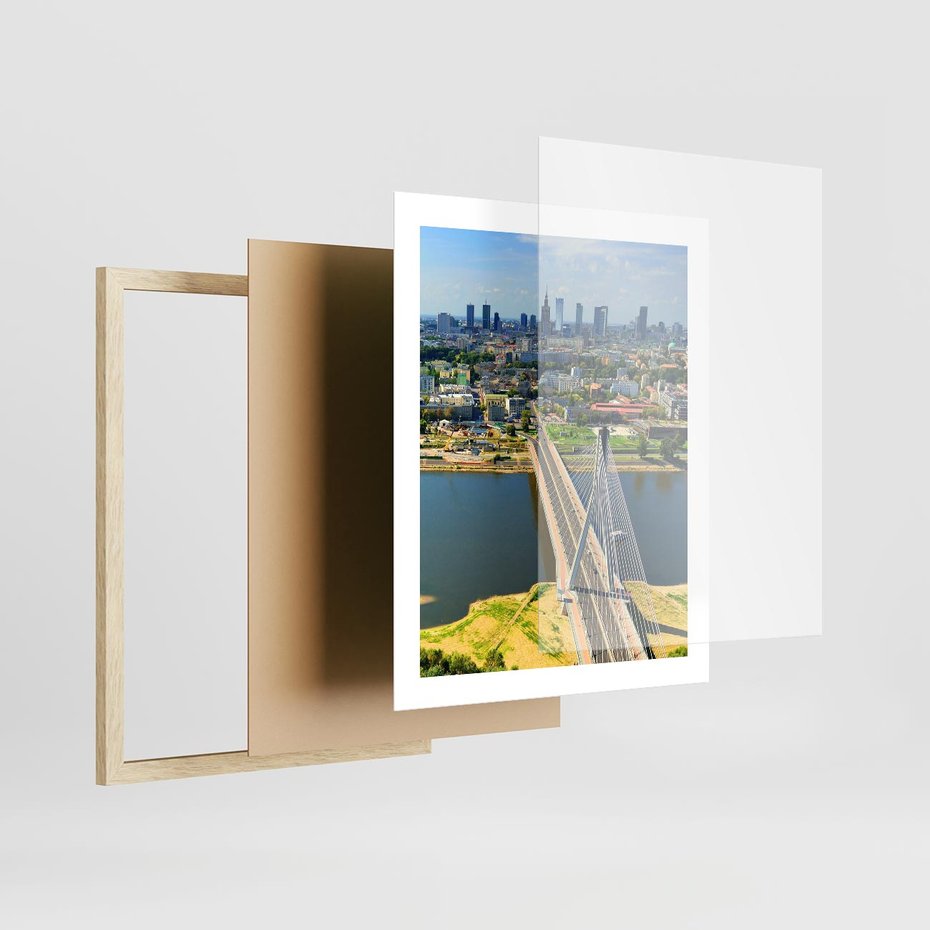 Plakat w ramie 40x50 - Most w metropolii - most, miato - rama drewno