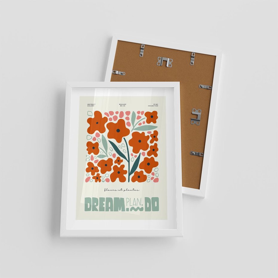 Plakat w ramie 30x40 - Abstrakcyjne Spektrum - kwiaty, abstrakcja - rama biała