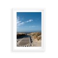 Plakat w ramie 30x40 - Boho na Plaży - plaża, pomost - rama biała