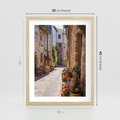 Plakat w ramie 30x40 - Malownicze Zakątki Miasta - uliczka, perspektywa - rama drewno