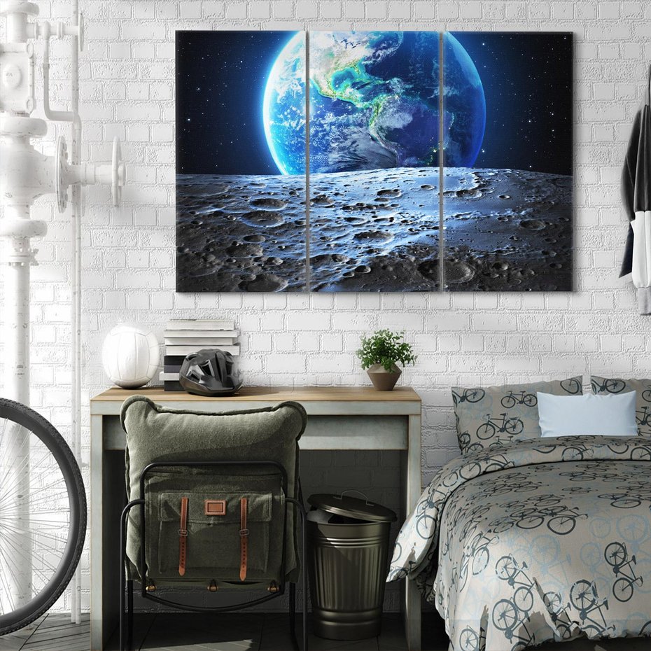 Obraz na płótnie 120x80 - Mistrzowskie spojrzenie na Ziemię - ziemia, kosmos