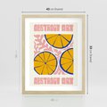 Plakat w ramie 40x50 - Podróżne Wizje - typografia, cytryny - rama drewno