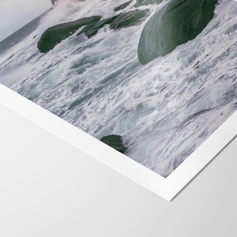 Plakat bez ramy 21x30 - Latarnia, Zachód Słońca i Fale - latarnia na klifie, zachód słońca