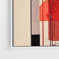 Obraz w ramie 80x80 - Rozbijające Granice Dźwięku - modernistyczny obraz, styl bauhaus - rama biała