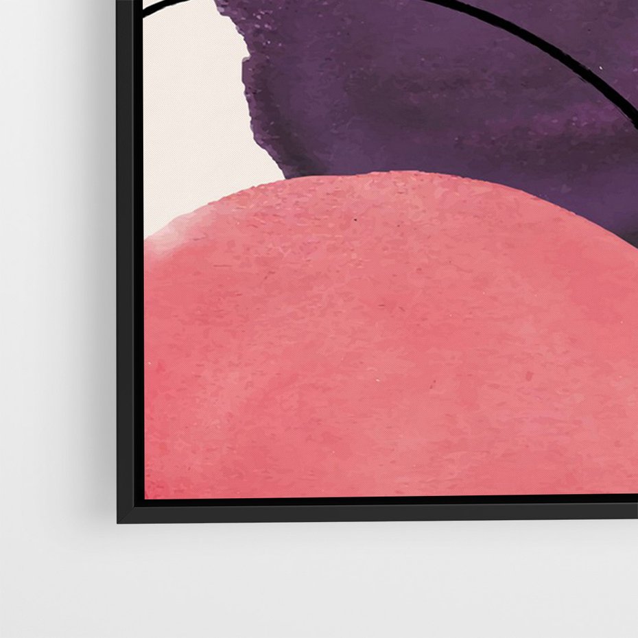 Obraz w ramie 50x70 - Migotliwe Widzenia - abstrakcyjne akwarelowe plamy, nieregularne linie - rama czarna