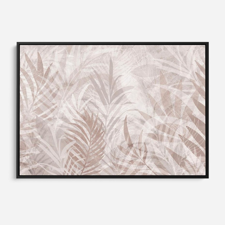 Obraz w ramie 70x50 - Pejzaż zaklętych uczuć - monochromatyczne, w odcieniach beżu - rama czarna