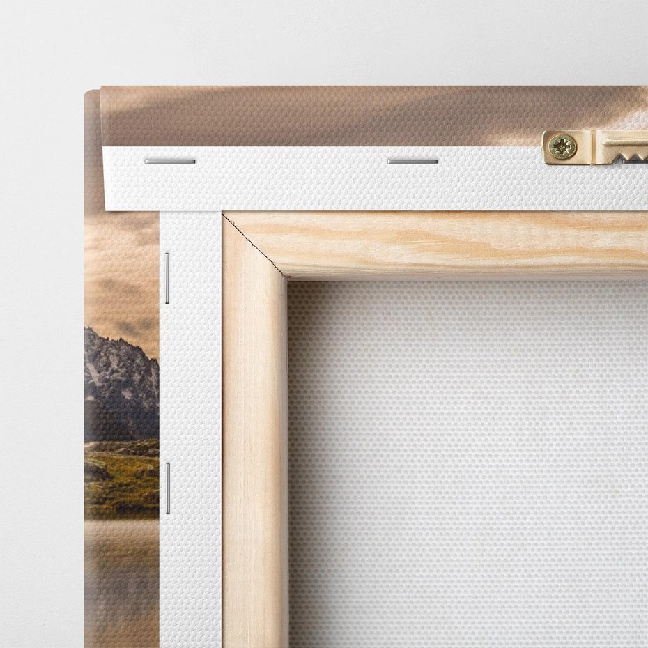 Obraz na płótnie 70x50 - Harmonia natury - góry, jezioro