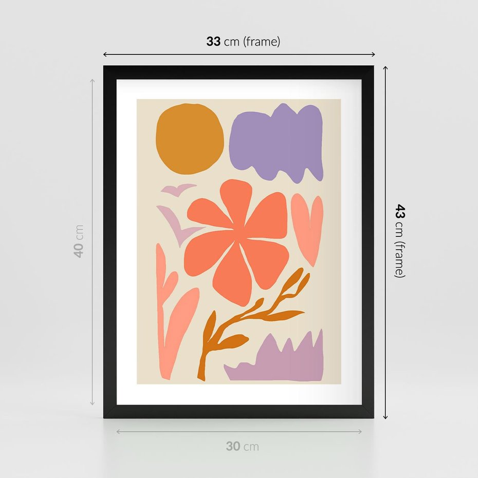 Plakat w ramie 30x40 - Nowoczesne Światło - abstrakcyjny obraz, pastelowe kolory - rama czarna