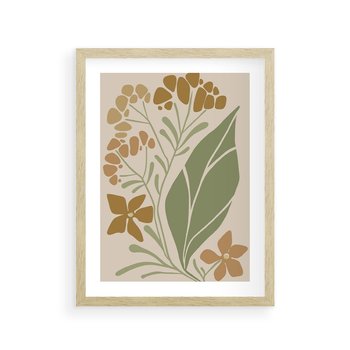 Plakat w ramie 40x50 - Subtelność Utajona - nowoczesny plakat, roślinność - rama drewno