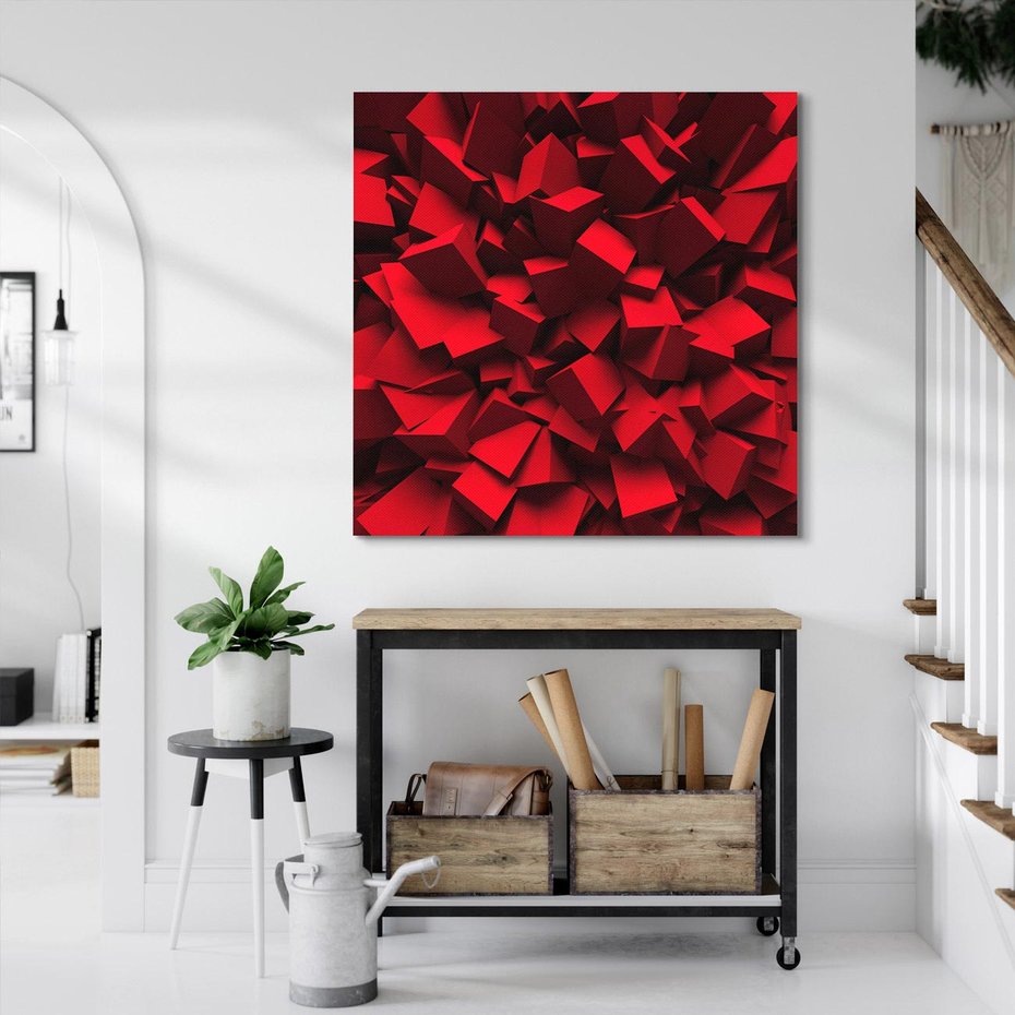 Obraz na płótnie 80x80 - Geometryczny 3D - abstrakcyjna kompozycja - geometryczny, 3D