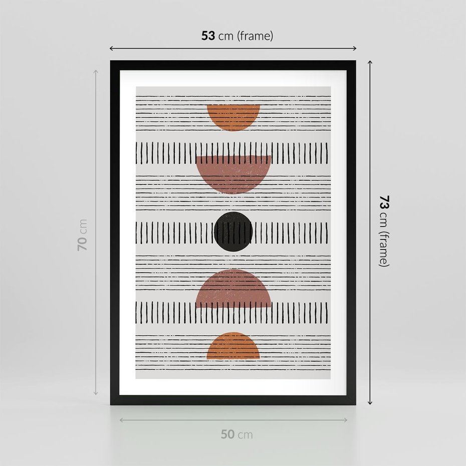 Plakat w ramie 50x70 - Plakat w Stylu Abstrakcji - geometryczna grafika, plakat - rama czarna