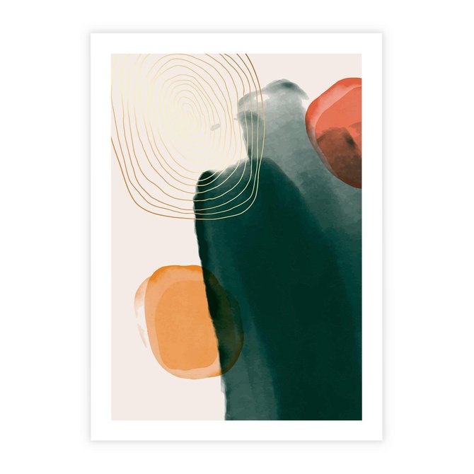 Plakat bez ramy 21x30 - Modernistyczne Spektrum - abstrakcyjna granatowa plama, akwarela